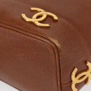 CHANEL Matelasse Big Coco Shoulder Bag Caviar Skin Brown Gold CC Auth gh1285-13