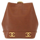 CHANEL Matelasse Big Coco Shoulder Bag Caviar Skin Brown Gold CC Auth gh1285-3