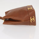 CHANEL Matelasse Big Coco Shoulder Bag Caviar Skin Brown Gold CC Auth gh1285-5
