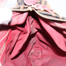 FENDI Zucca Canvas Shoulder Bag Black Brown Auth gh1286-17