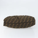 FENDI Zucca Canvas Shoulder Bag Black Brown Auth gh1286-9