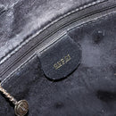 GUCCI Bamboo Hand Bag Leather Gold Black 001 2123 1577 Auth gh1288-14