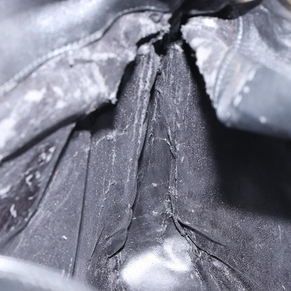 GUCCI Bamboo Hand Bag Leather Gold Black 001 2123 1577 Auth gh1288