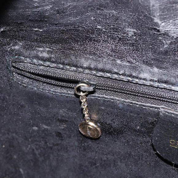 GUCCI Bamboo Hand Bag Leather Gold Black 001 2123 1577 Auth gh1288