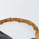 GUCCI Bamboo Hand Bag Leather Gold Black 001 2123 1577 Auth gh1288-8