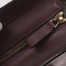 VALENTINO Studs Hand Bag Leather 2way Purple Gold Auth gh1289-20