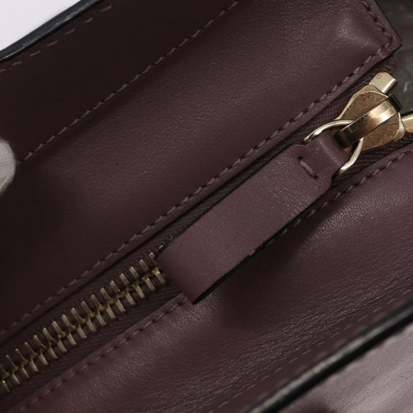 VALENTINO Studs Hand Bag Leather 2way Purple Gold Auth gh1289