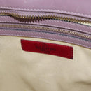 VALENTINO Studs Hand Bag Leather 2way Purple Gold Auth gh1289-21