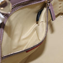 VALENTINO Studs Hand Bag Leather 2way Purple Gold Auth gh1289-25