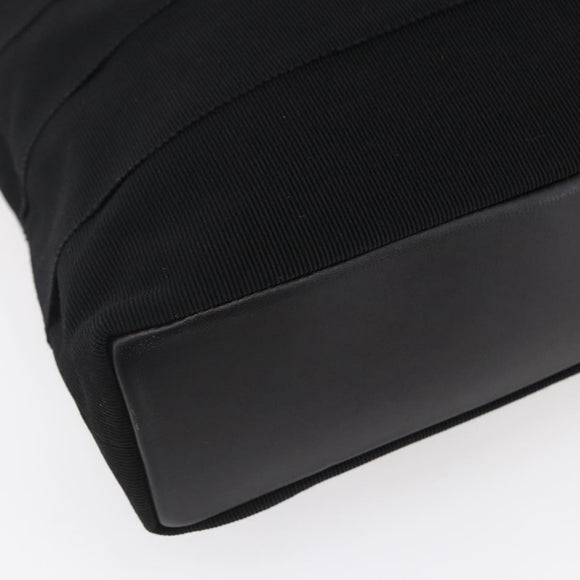 Salvatore Ferragamo Chain Tote Bag Canvas Black Gold Auth gh1290