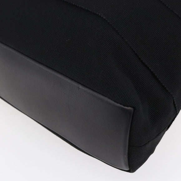 Salvatore Ferragamo Chain Tote Bag Canvas Black Gold Auth gh1290