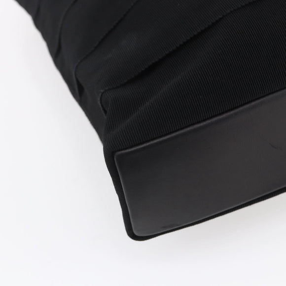 Salvatore Ferragamo Chain Tote Bag Canvas Black Gold Auth gh1290