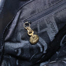 Salvatore Ferragamo Chain Tote Bag Canvas Black Gold Auth gh1290-15