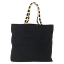 Salvatore Ferragamo Chain Tote Bag Canvas Black Gold Auth gh1290-2