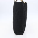 Salvatore Ferragamo Chain Tote Bag Canvas Black Gold Auth gh1290-5