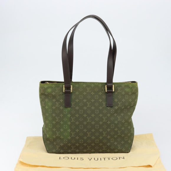 LOUIS VUITTON Monogram Mini Cabas Piano Tote Bag SPO TST Khaki LV Auth gh1292