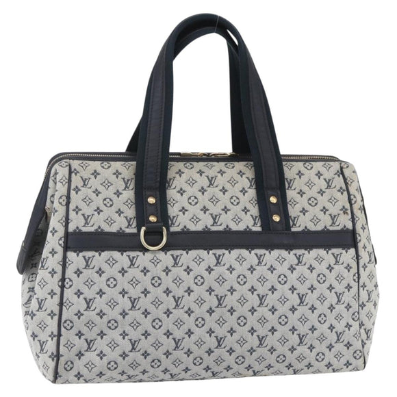 LOUIS VUITTON Monogram Mini Josephine GM Hand Bag Blue M92211 LV Auth gh1293