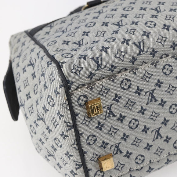 LOUIS VUITTON Monogram Mini Josephine GM Hand Bag Blue M92211 LV Auth gh1293