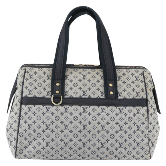 LOUIS VUITTON Monogram Mini Josephine GM Hand Bag Blue M92211 LV Auth gh1293