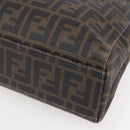 FENDI Zucca Canvas Tote Bag PVC Black Brown Auth gh1295-10