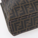 FENDI Zucca Canvas Tote Bag PVC Black Brown Auth gh1295-11