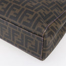 FENDI Zucca Canvas Tote Bag PVC Black Brown Auth gh1295-12