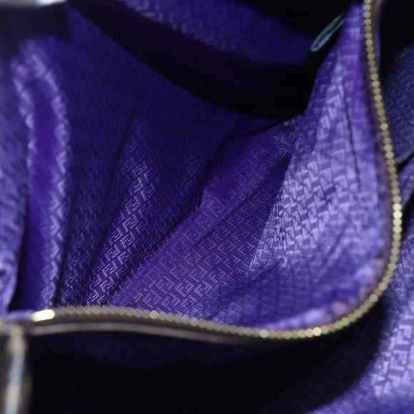 FENDI Zucca Canvas Tote Bag PVC Black Brown Auth gh1295