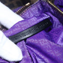 FENDI Zucca Canvas Tote Bag PVC Black Brown Auth gh1295-21