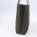 FENDI Zucca Canvas Tote Bag PVC Black Brown Auth gh1295-5