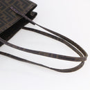 FENDI Zucca Canvas Tote Bag PVC Black Brown Auth gh1295-7