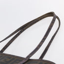 FENDI Zucca Canvas Tote Bag PVC Black Brown Auth gh1295-8