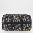 Christian Dior Trotter Canvas Hand Bag Navy Silver Auth gh1296-10