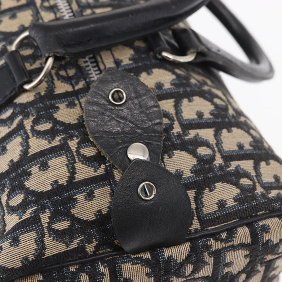 Christian Dior Trotter Canvas Hand Bag Navy Silver Auth gh1296