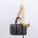 Christian Dior Trotter Canvas Hand Bag Navy Silver Auth gh1296-23