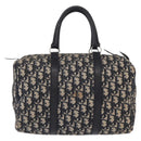 Christian Dior Trotter Canvas Hand Bag Navy Silver Auth gh1296-3