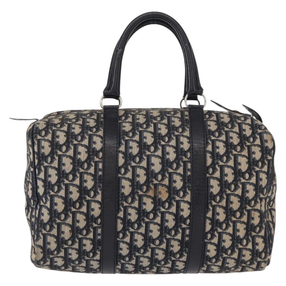 Christian Dior Trotter Canvas Hand Bag Navy Silver Auth gh1296
