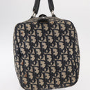 Christian Dior Trotter Canvas Hand Bag Navy Silver Auth gh1296-5