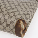 GUCCI GG Supreme Web Sherry Line Bag PVC Beige Gold 002 983 0163 Auth gh1297-9