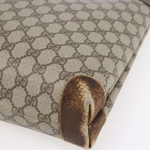 GUCCI GG Supreme Web Sherry Line Bag PVC Beige Gold 002 983 0163 Auth gh1297