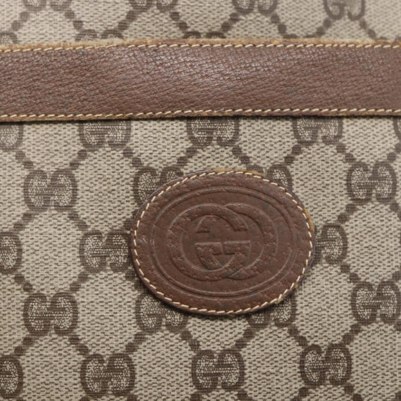 GUCCI GG Supreme Web Sherry Line Bag PVC Beige Gold 002 983 0163 Auth gh1297