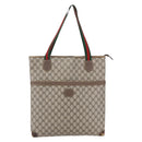 GUCCI GG Supreme Web Sherry Line Bag PVC Beige Gold 002 983 0163 Auth gh1297-13