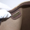 GUCCI GG Supreme Web Sherry Line Bag PVC Beige Gold 002 983 0163 Auth gh1297-22