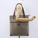 GUCCI GG Supreme Web Sherry Line Bag PVC Beige Gold 002 983 0163 Auth gh1297-23