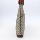 GUCCI GG Supreme Web Sherry Line Bag PVC Beige Gold 002 983 0163 Auth gh1297-3