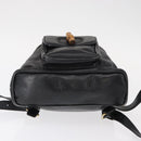 GUCCI Bamboo Backpack Leather Black Gold 003 1705 0030 Auth gh1298-5