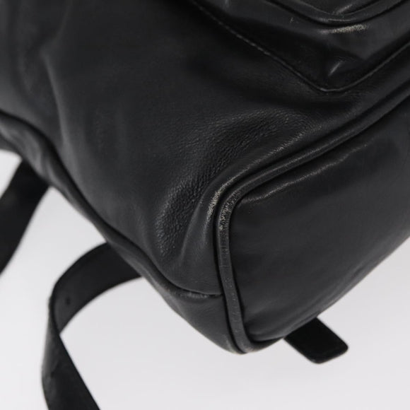 GUCCI Bamboo Backpack Leather Black Gold 003 1705 0030 Auth gh1298