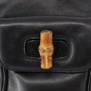 GUCCI Bamboo Backpack Leather Black Gold 003 1705 0030 Auth gh1298A-20