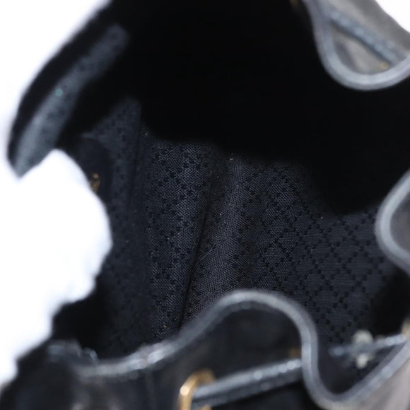 GUCCI Bamboo Backpack Leather Black Gold 003 1705 0030 Auth gh1298