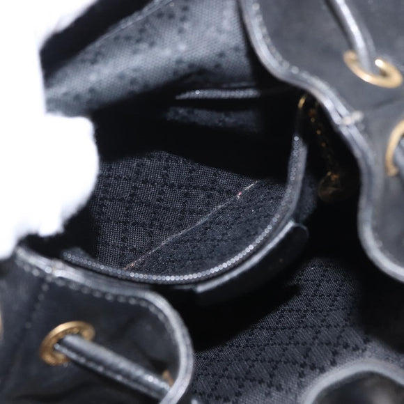 GUCCI Bamboo Backpack Leather Black Gold 003 1705 0030 Auth gh1298