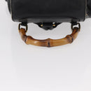 GUCCI Bamboo Backpack Leather Black Gold 003 1705 0030 Auth gh1298A-7